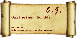 Osztheimer Gujdó névjegykártya